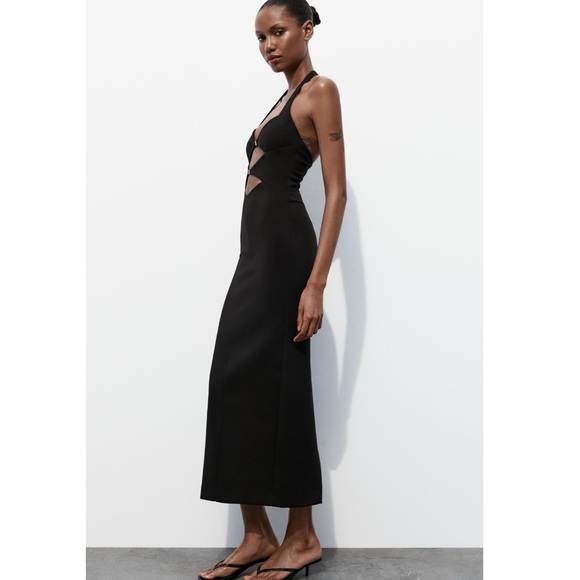 Zara CUT OUT BUCKLED HALTER DRESS - Picture 10 of 13